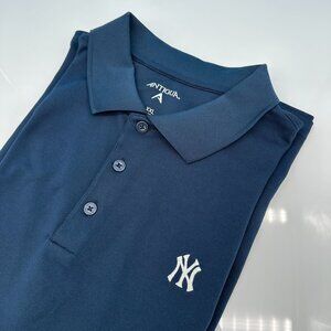 Antigua Men's New York Yankees‎ Legacy Piqué Short Sleeve Polo, Size XXL, Navy